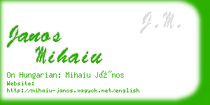 janos mihaiu business card